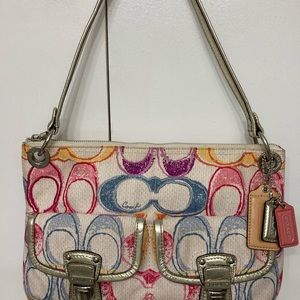 Coach! Beautiful pastel Gently used authentic coach purse! Great spring colors!